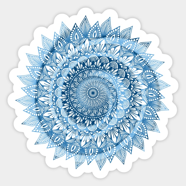 Blue Swirled Mandala Sticker by TheHermitCrab